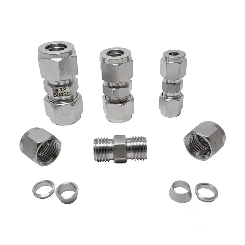 Stainless Steel Twin Ferrules Type Tube Union Elbows, Stainless Steel Compression Tube Male Adapters Double Ferrule Fittings Male Connector