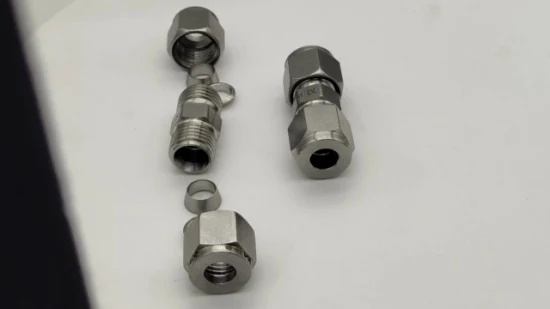 Gomito di collegamento per tubo a doppio manicotto in acciaio inossidabile, adattatore per connettore per tubo di compressione in acciaio inossidabile, raccordi a doppia compressione, connettore